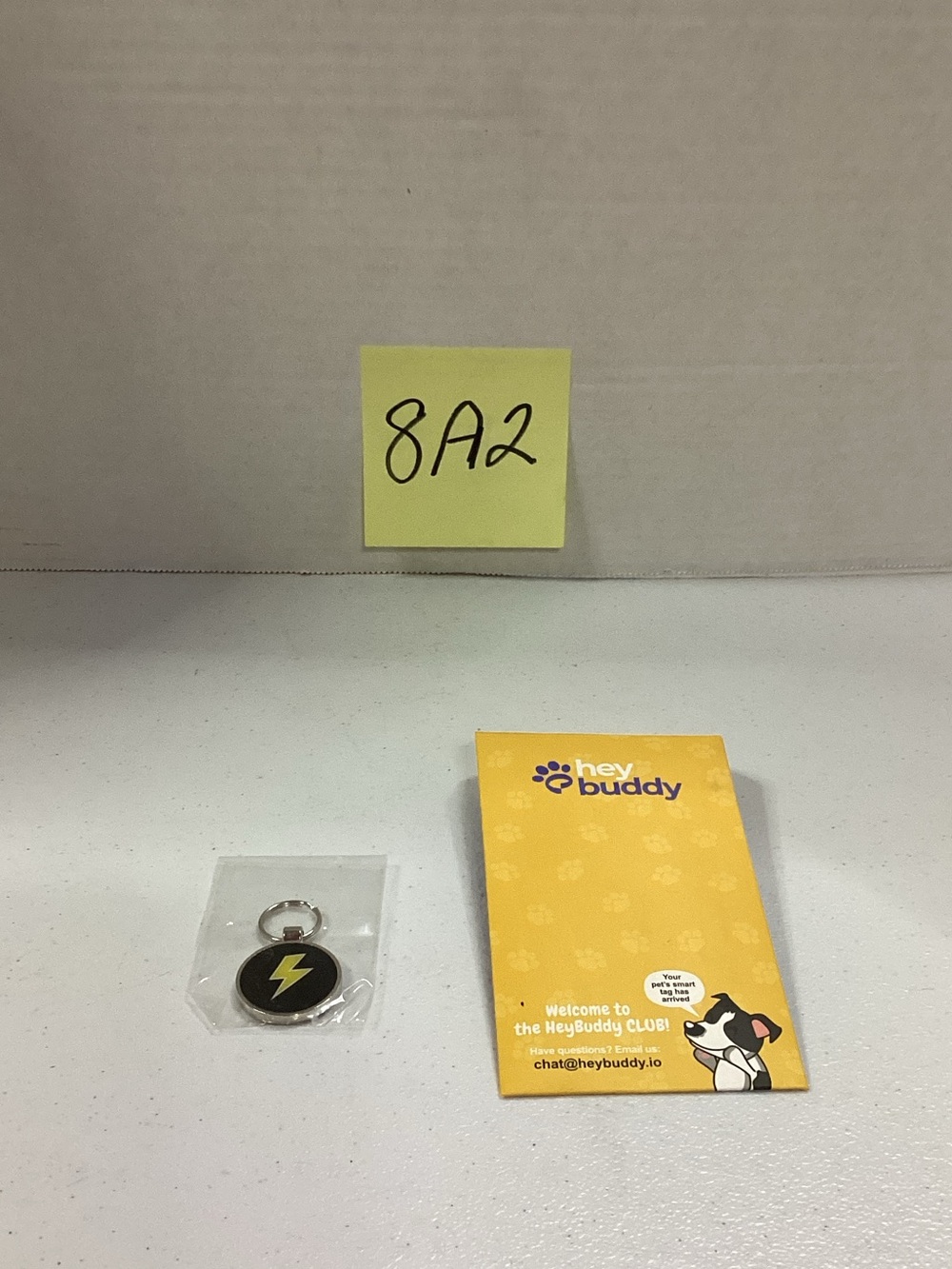 HeyBuddy Yellow Dog ID Tag with Lightning Icon